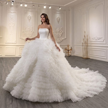 ChicSew Strapless Tulle Ball Gown Wedding Dress