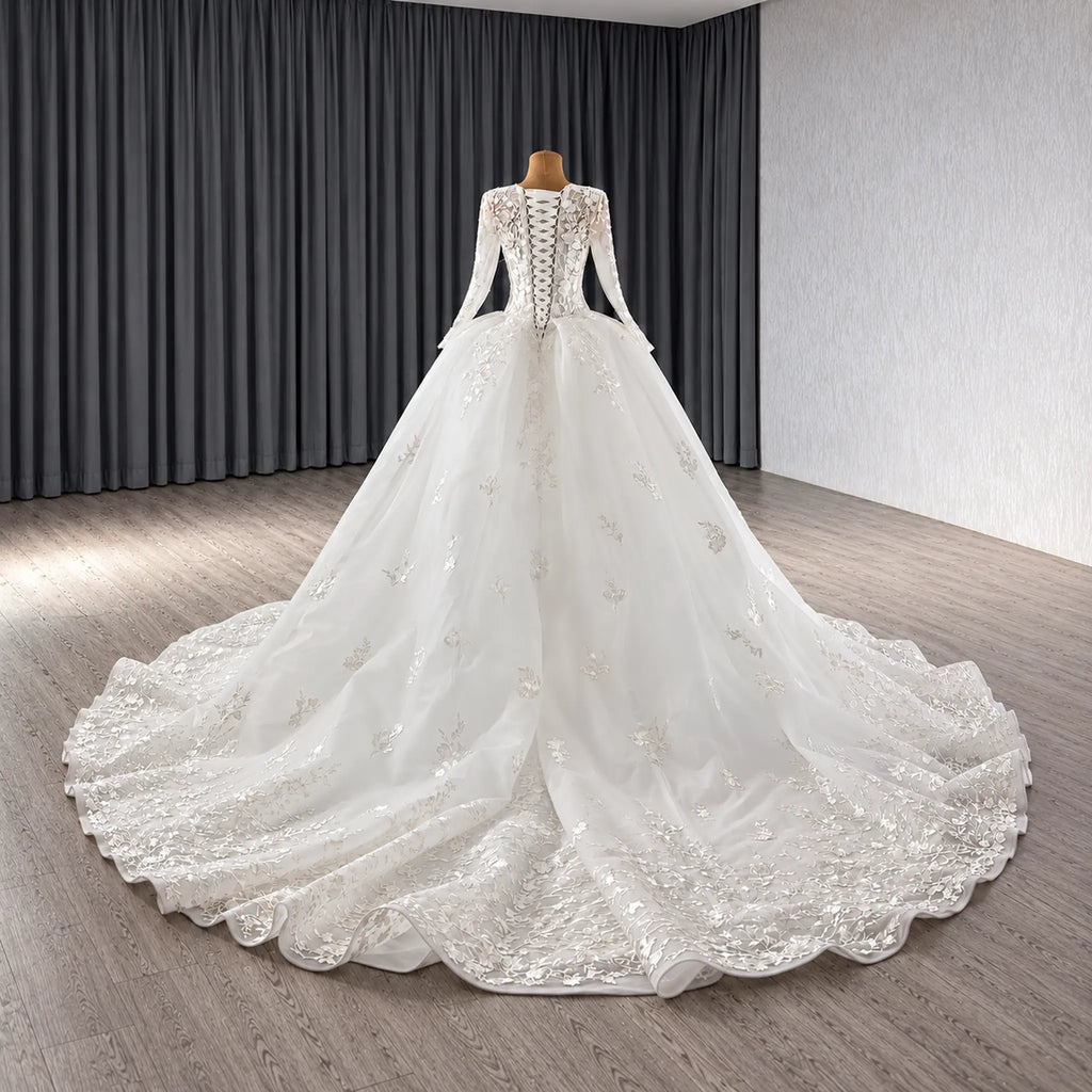 ChicSew Tulle Lace Appliques A-Line Wedding Dress