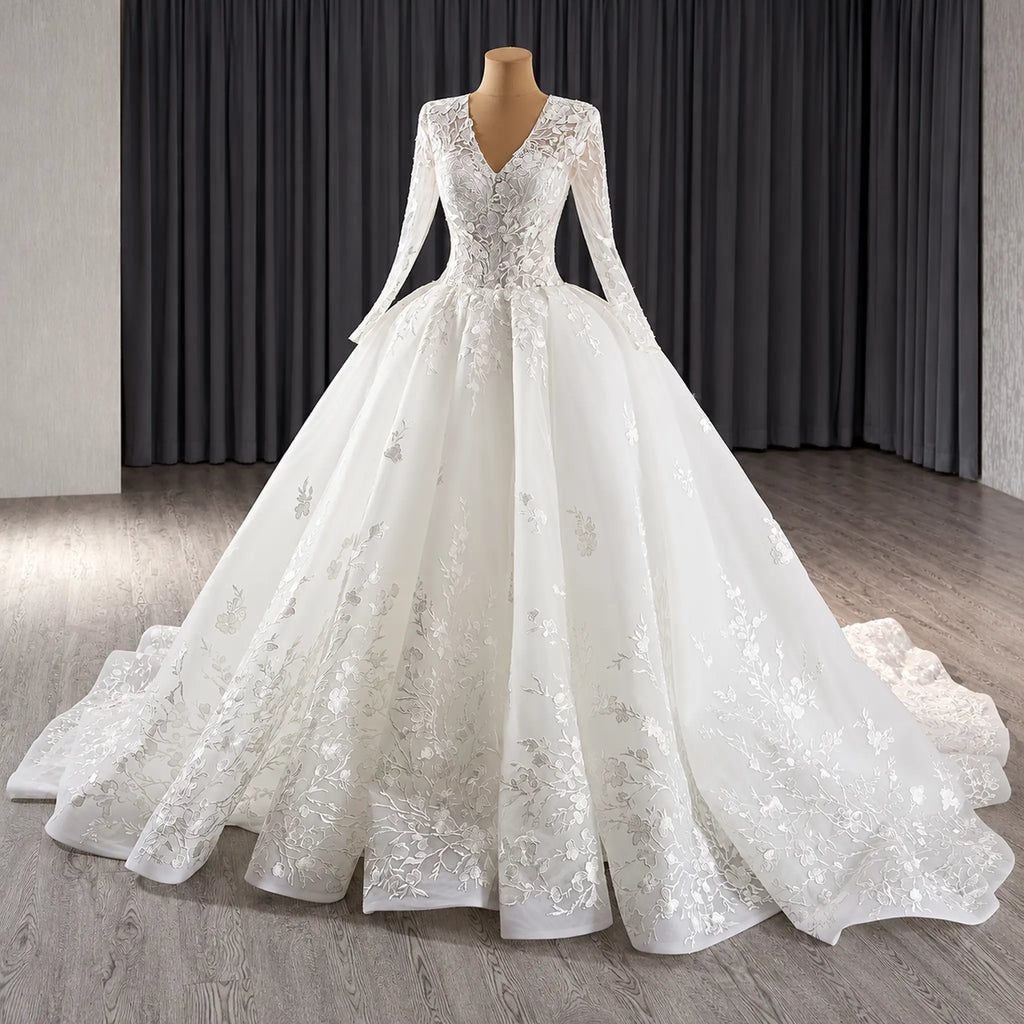 ChicSew Tulle Lace Appliques A-Line Wedding Dress