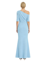 Chicsew Elegant Asymmetric Half Sleeves Mermaid Mother Of The Groom Dress