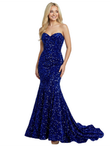 Stylish Sweetheart Sleeveless Sequin Mermaid Prom Dress  Floor-Length Formal Evening Gown