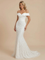 Mermaid Off Shoulder Maxi Long Satin And Lace Wedding Dresses Online