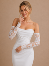ChicSew Modern Unique Strapless 3/4 Sleeves Mermaid Lace Chiffon Wedding Dresses