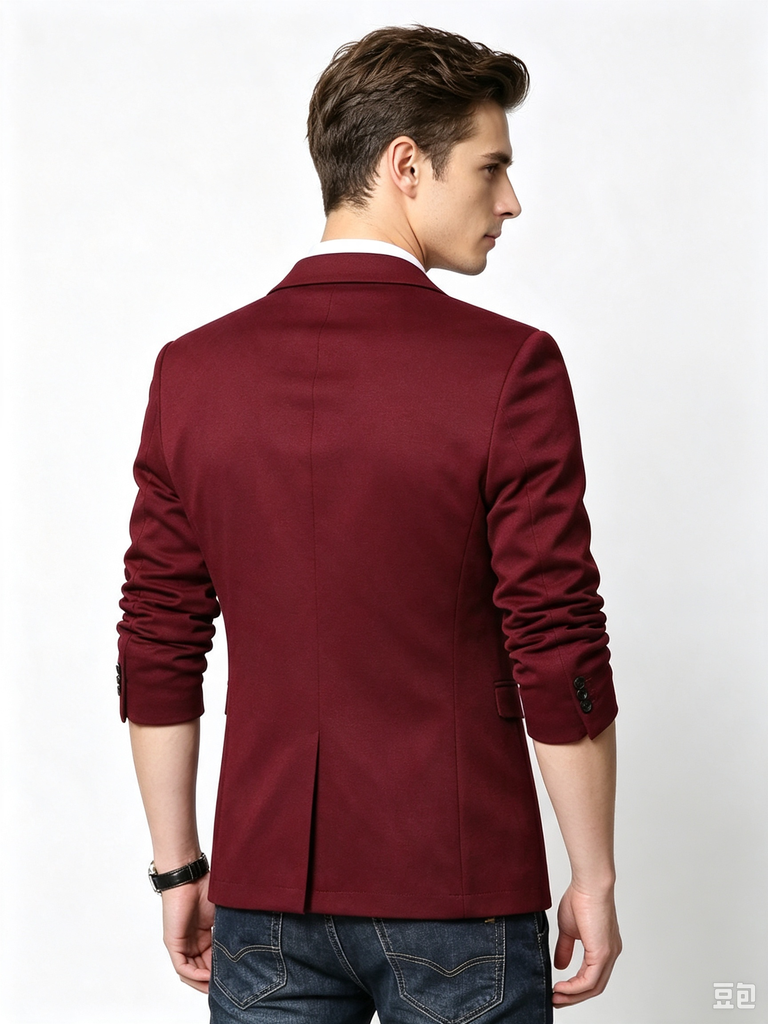 Classic 1 Piece Mulberry Men's Suit with Regular Fit and Sophisticated Peak Lapel