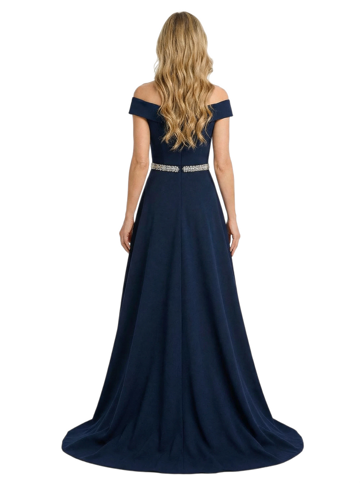 Chicsew Elegant V-Neck Sleeveless High-Low A-Line Mother Of The Brides Dress With Beaded Belt