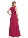 Chicsew Jewel Sleeveless Pantsuit Stretch Crepe Pleated Detail Chic Mother of the Bride Dresses Overskirt