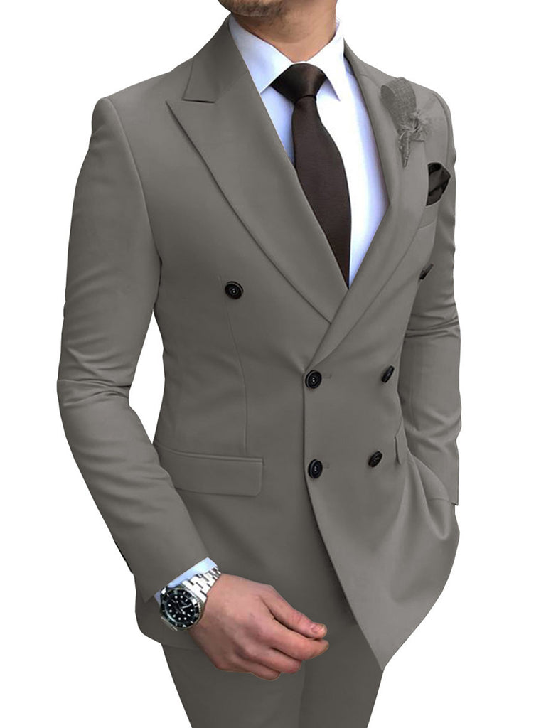 Grey Mens Slim Fit Suit Tuxedo 2-Piece Suits CN450