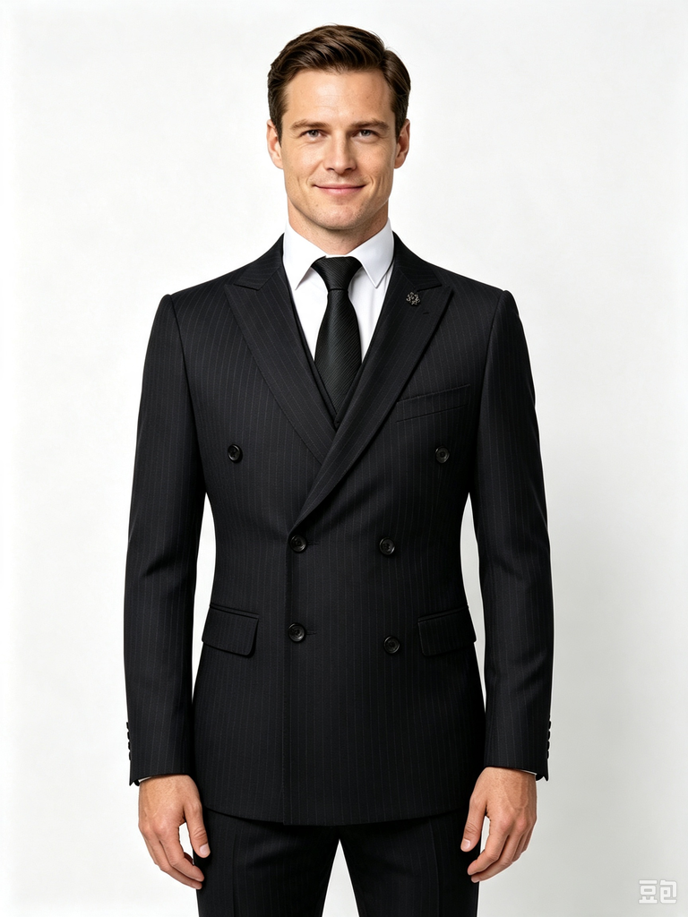 Classic 2 Piece Black Men's Suit with Regular Fit and Sophisticated Peak Lapel
