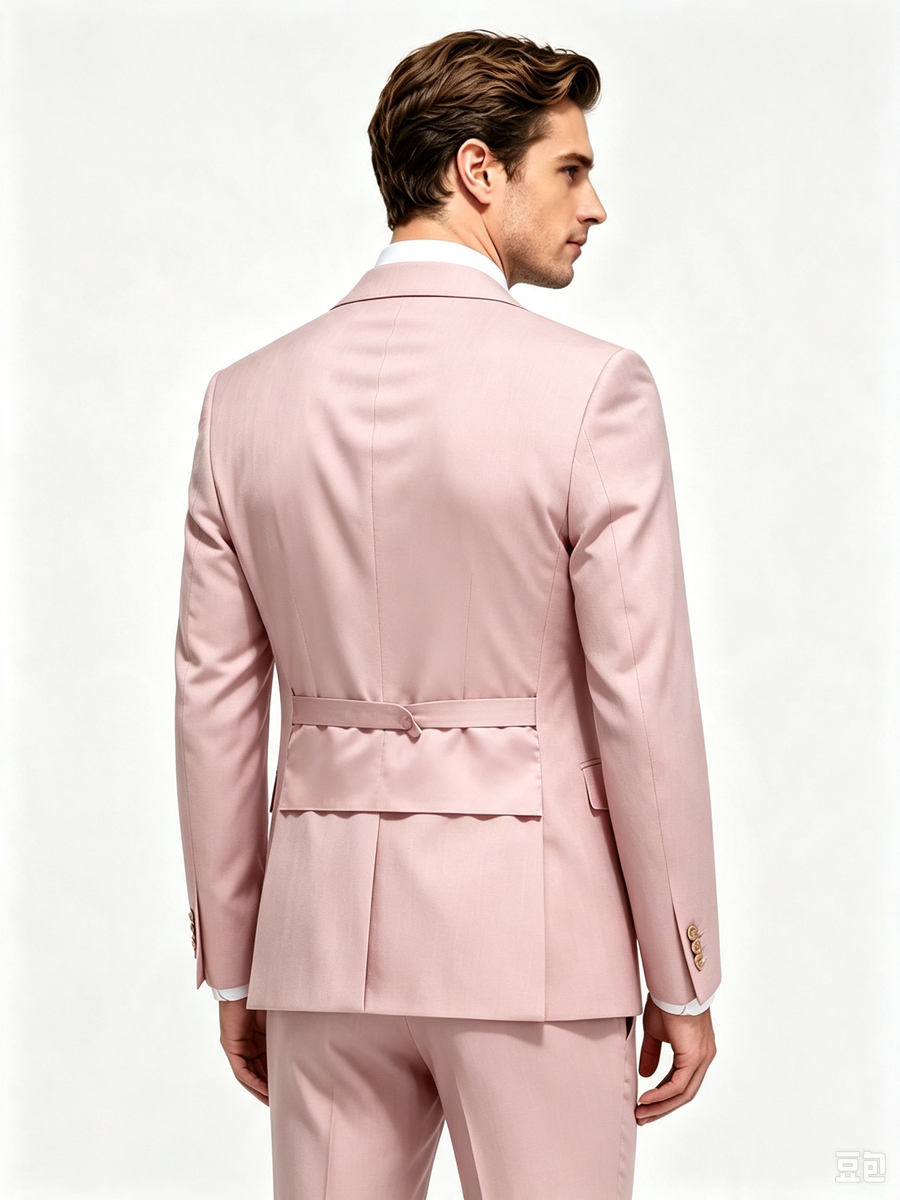 Classic 3 Piece Pink Men's Suit with Regular Fit and Sophisticated Peak Lapel