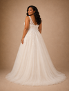 ChicSew Elegant Lace Tulle V-Neck A-Line Floor-Length Wedding Dress