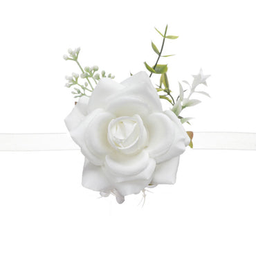 New Wedding Groom Groomsman Corsage Wedding Simulation Corsage Banquet Bride Bridesmaid White Wrist Flower, CG61496