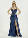 Elegant Spaghetti Strap Satin Sweetheart Side Slit Prom Dress With Mermaid Silhouette