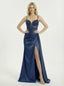 Elegant Spaghetti Strap Satin Sweetheart Side Slit Prom Dress With Mermaid Silhouette