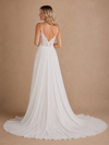 ChicSew Classy Spaghetti Straps Sleeveless Lace Chiffon A-Line Maxi Long Wedding Dress
