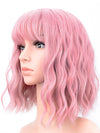 Wavy Wig With Air Bangs Women's Short Bob Colorful Wigs