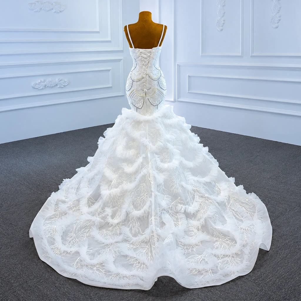 ChicSew Luxurious Spaghetti Straps Ball Gown Wedding Dress