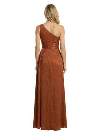 Elegant One Shoulder Floral Burnout Chiffon A-Line Formal Evening Dresses