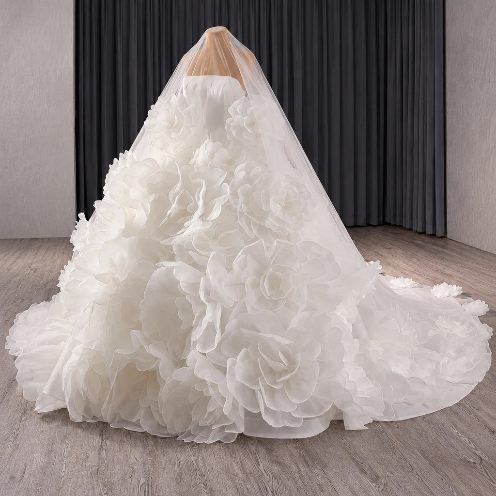 ChicSew Strapless Tulle Ball Gown Wedding Dress