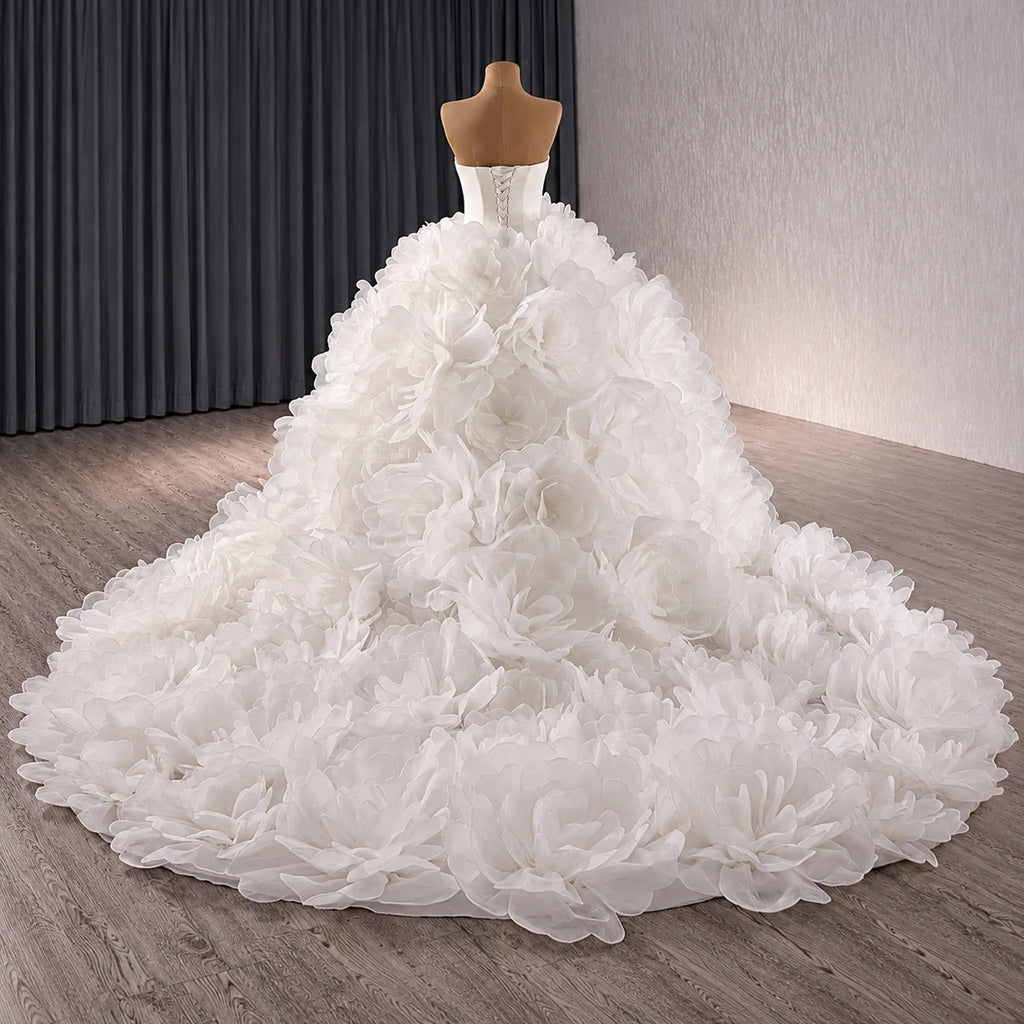 ChicSew Strapless Tulle Ball Gown Wedding Dress