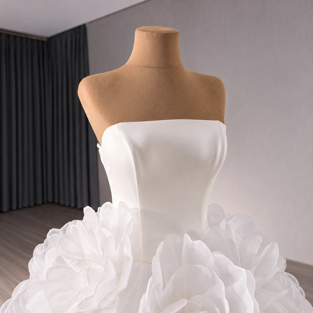 ChicSew Strapless Tulle Ball Gown Wedding Dress