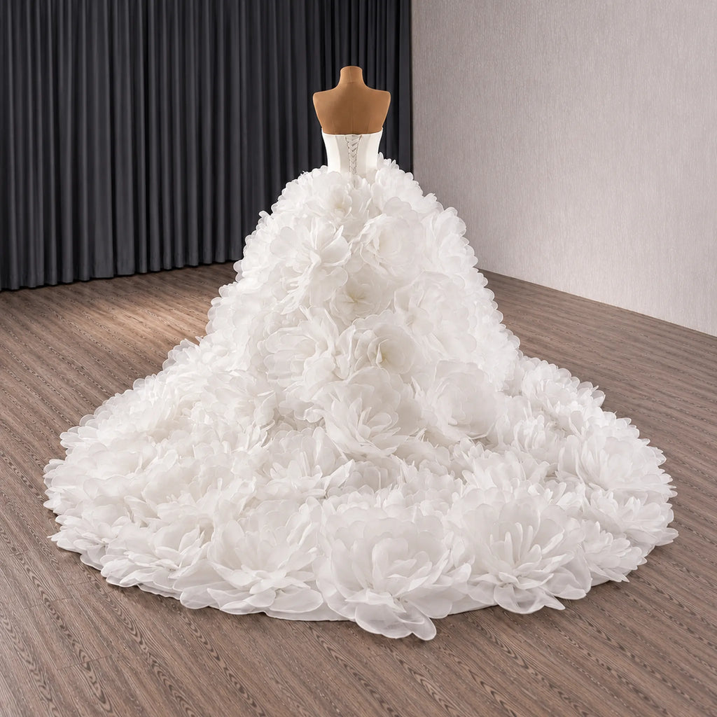 ChicSew Strapless Tulle Ball Gown Wedding Dress
