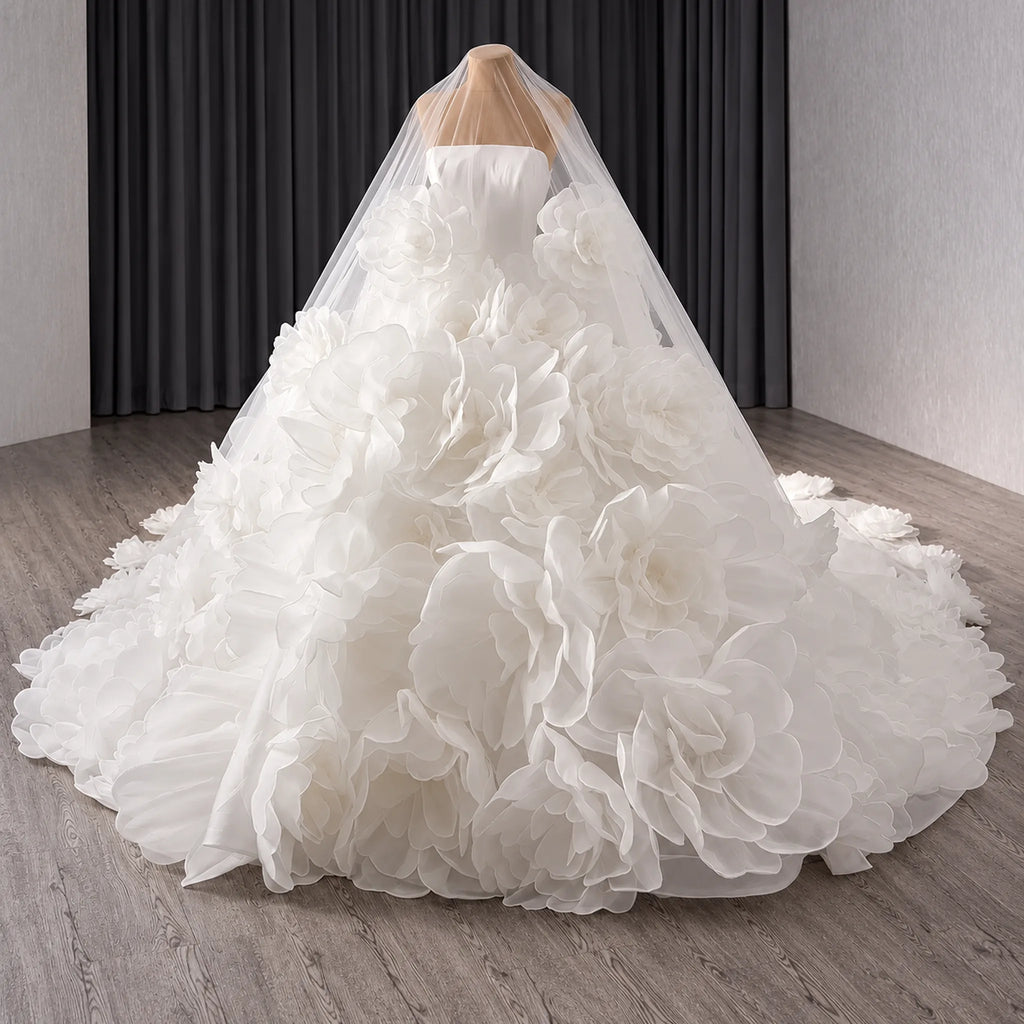 ChicSew Strapless Tulle Ball Gown Wedding Dress