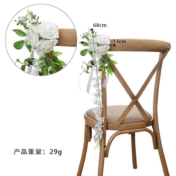 New Artificial Flower Hotel Decoration Outdoor Wedding Chair Back Flower, CF17044