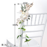 European Outdoor Party Wedding Gold Leaf Decoration Chair Back Flowers, CF17075