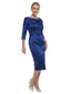 Classy Tea-Length Half Sleeves Silky Satin Sheath Mother Of The Bride Dresses
