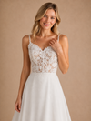 ChicSew Elegant Fancy Spaghetti Straps A-Line Lace Chiffon Maxi Long Wedding Dress