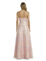 ChicSew Elegant Jacquard Satin A-Line Spaghetti Straps Maxi Evening Formal Dresses