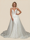 Mermaid Spaghetti Straps V-Neck Maxi Long Lace Wedding Dresses Online