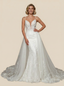 Mermaid Spaghetti Straps V-Neck Maxi Long Lace Wedding Dresses Online