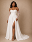 ChicSew Fancy Sweetheart Chiffon Side Slit A-Line Maxi Wedding Dress With Pleats
