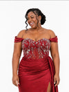 ChicSew Off Shoulder Ruching Lace Appliques Mermaid Soft Satin Bridesmaid Dresses With Boning
