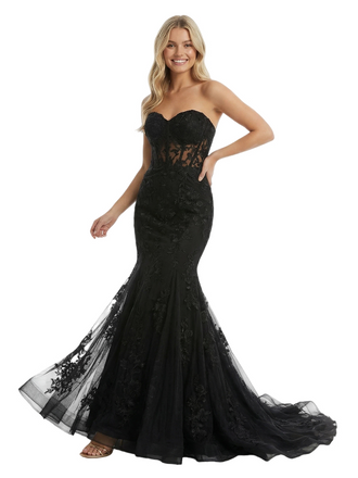 ChicSew Sexy Sweetheart Corset Lace Applique Mermaid Floor Length Prom Dress