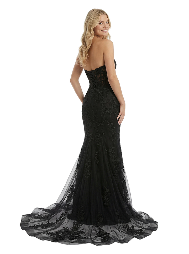 ChicSew Sexy Sweetheart Corset Lace Applique Mermaid Floor Length Prom Dress