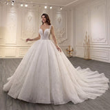 ChicSew Luxurious Illusion Beaded Tulle Wedding Dresses