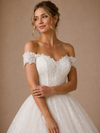ChicSew Elegant V-Neck Off The Shoulder Lace Tulle A-Line Floor-Length Wedding Dress