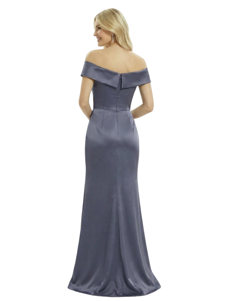 Chic Off Shoulder Satin Mermaid Long Mother of The Groom Dresses