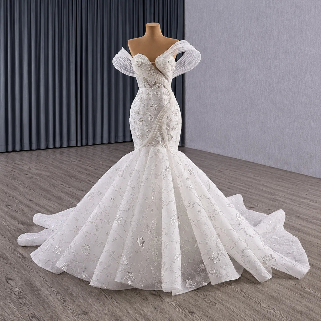ChicSew Luxurious Beaded Sequin Ball Gown Wedding Dress