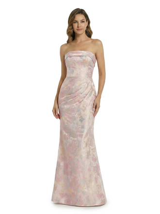 ChicSew Fancy Jacquard Satin Sweetheart Mermaid Strapless Long Formal Evening Dresses