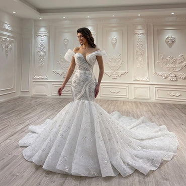 ChicSew Luxurious Beaded Sequin Ball Gown Wedding Dress