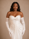ChicSew Classy Elegant Sweetheart Satin Ruched Mermaid Long Wedding Dress