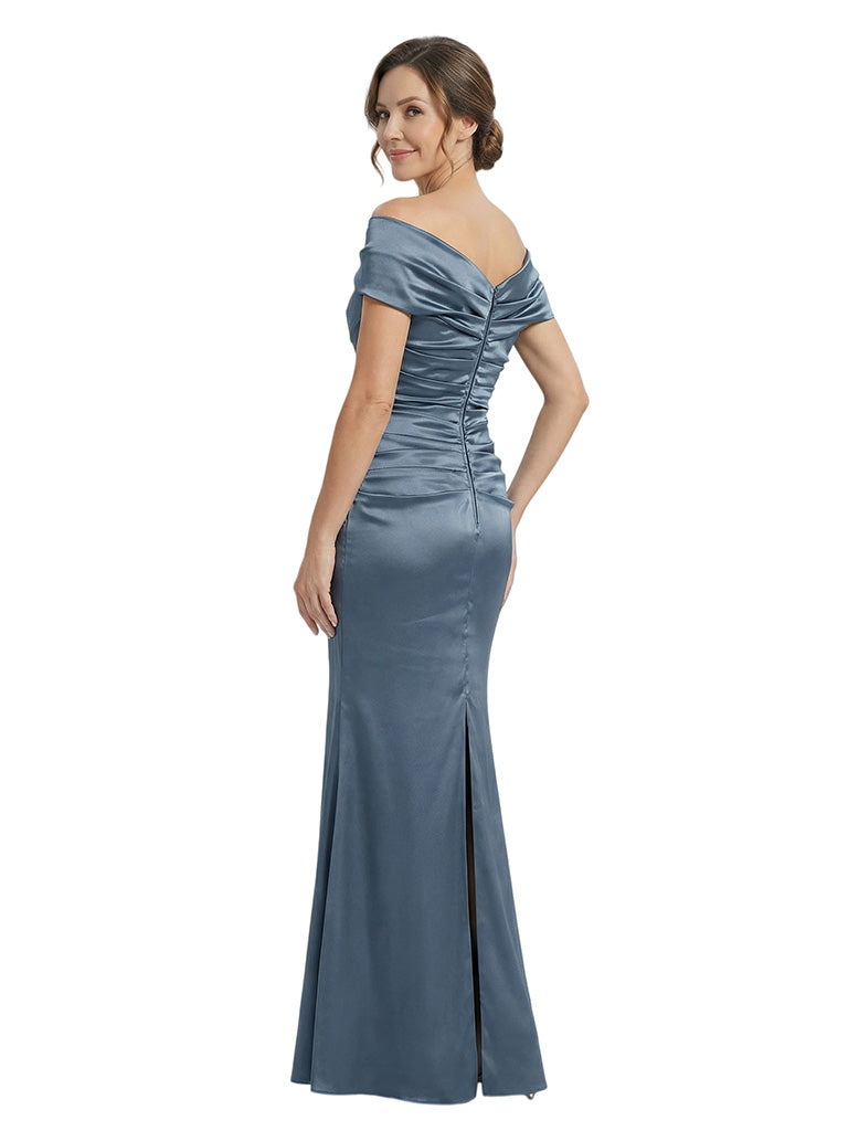 Elegant Off Shoulder Ruching Mermaid Mother Of The Bride Dresses