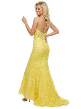 Sexy Strapless Sweetheart Ruched Mermaid Corset Lace Maxi Evening Prom Dress