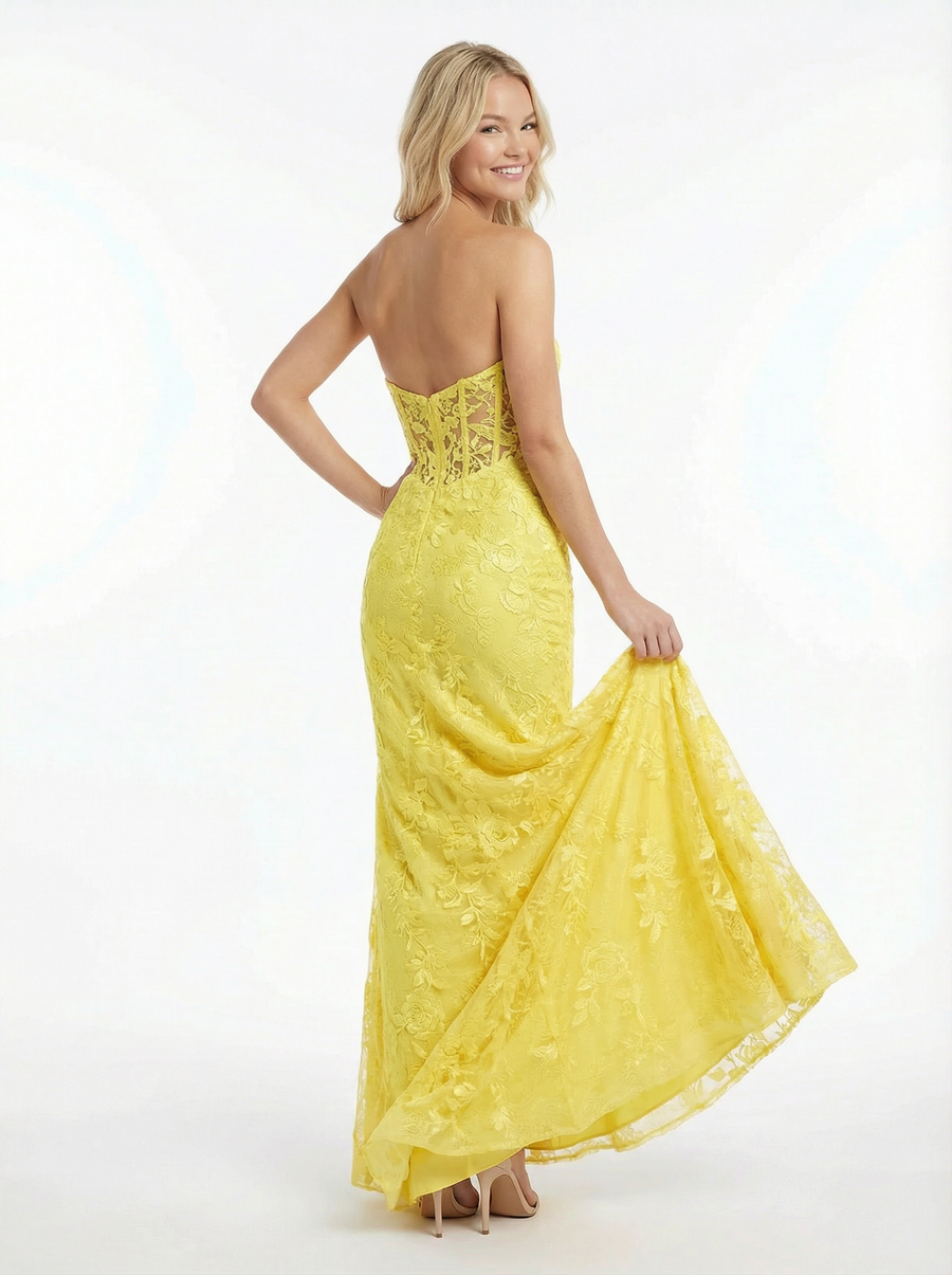 Strapless Lace Sweetheart Strapless Mermaid Long Party Prom Dresses