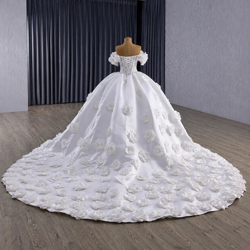 ChicSew Luxurious Ball Gown Wedding Dress With 3D Flowers