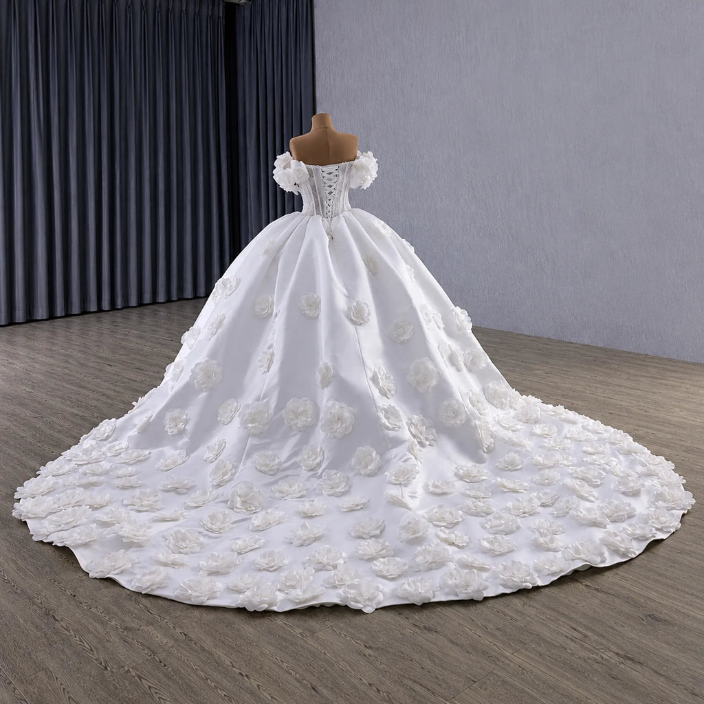 ChicSew Luxurious Ball Gown Wedding Dress With 3D Flowers