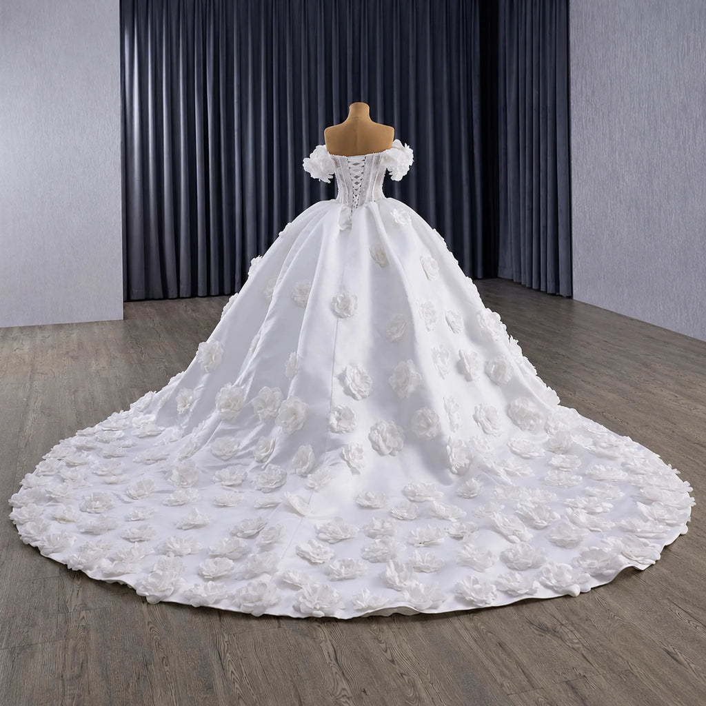 ChicSew Luxurious Ball Gown Wedding Dress With 3D Flowers